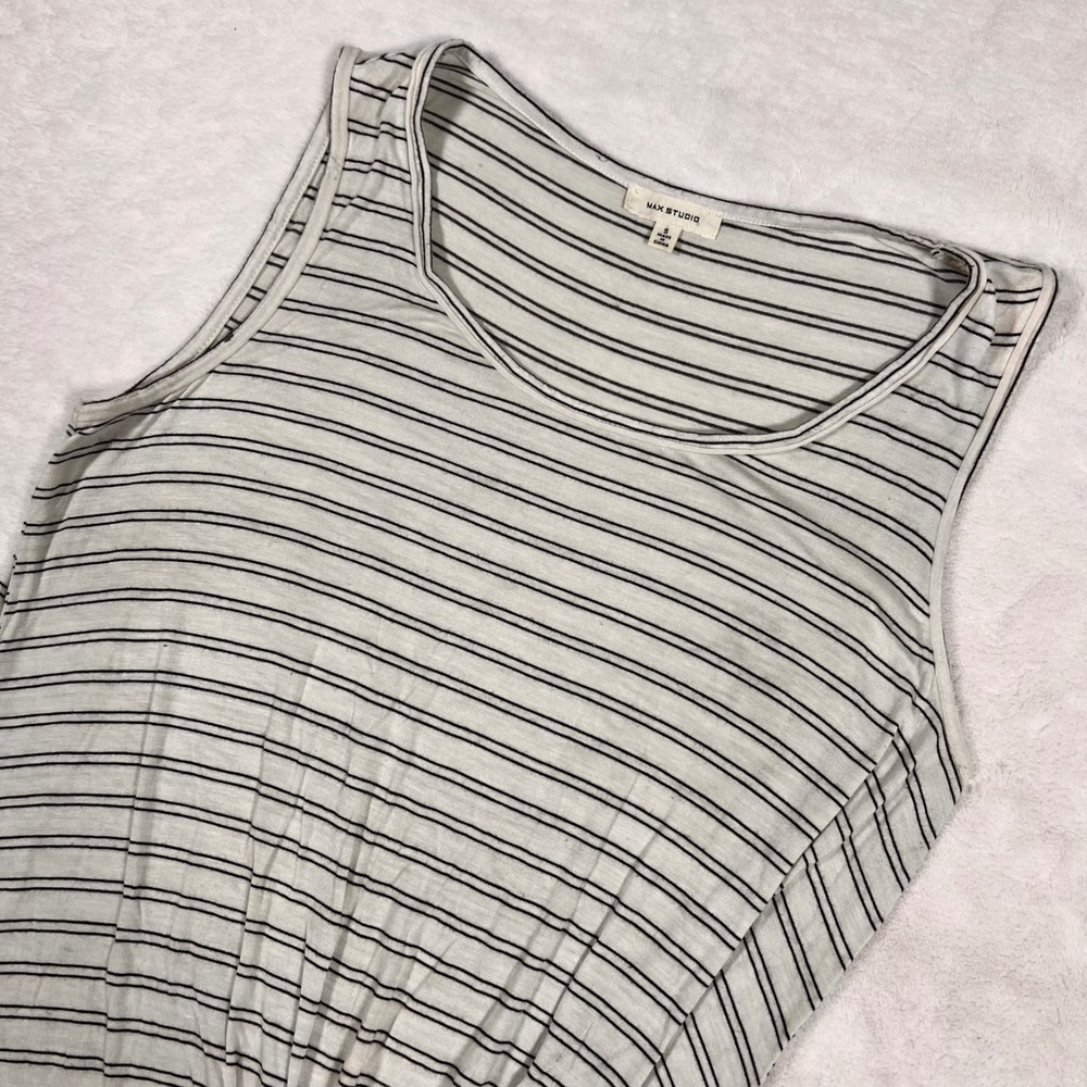 Max Studio Striped Tank Top‎ Sleeveless Twist Front Casual Top Size S